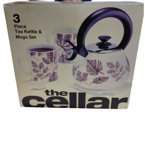 NOB The Cellar 3-Piece Tea Kettle & Mug Set 1.38 Qt Kettle & Two 16 Oz Mugs